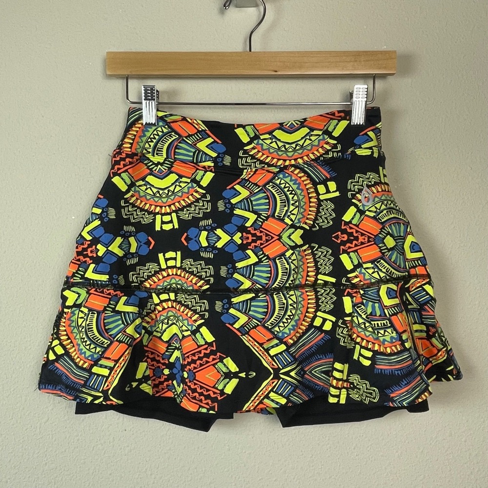 Dona Jo JoJo Skirt Multi-Color Tribal Print Activewear Skort Size 1
